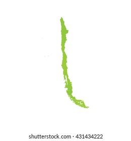 A Map of the country of Chile