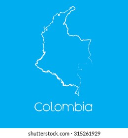 A Map of the country of Colombia