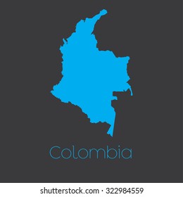 A Map of the country of Colombia