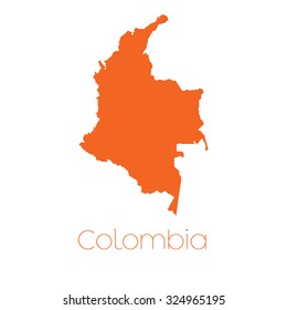 A Map of the country of Colombia