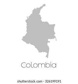 A Map of the country of Colombia