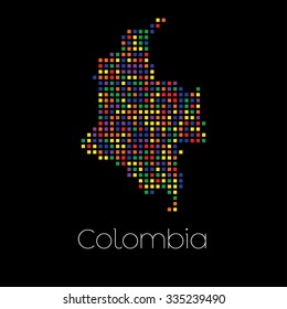A Map of the country of Colombia
