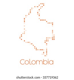 A Map of the country of Colombia