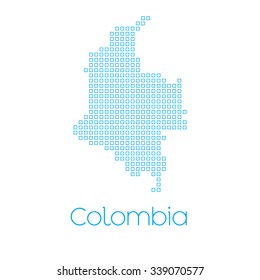 A Map of the country of Colombia