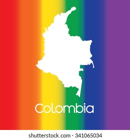 A Map of the country of Colombia