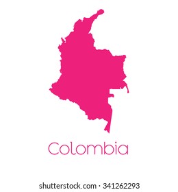 A Map of the country of Colombia