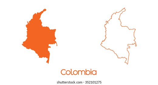 A Map of the country of Colombia