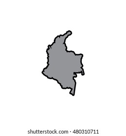 A Map of the country of Colombia