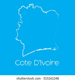 A Map of the country of Cote Divoire