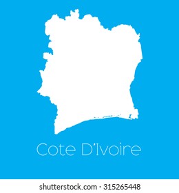 A Map of the country of Cote Divoire