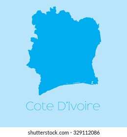 A Map of the country of Cote Divoire