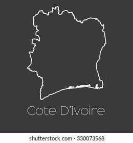 A Map of the country of Cote Divoire