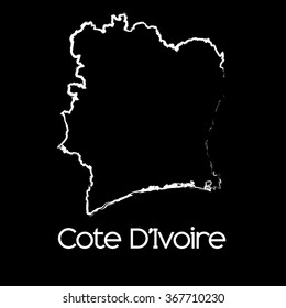 A Map of the country of Cote Divoire