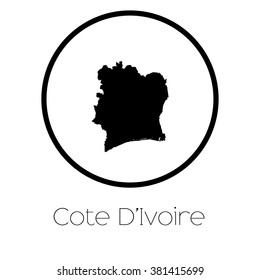 A Map of the country of Cote Divoire