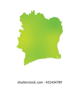 A Map of the country of Cote Divoire