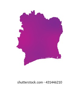 A Map of the country of Cote Divoire