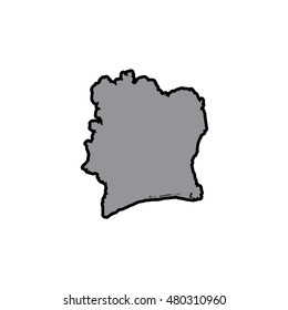 A Map of the country of CoteDivoire