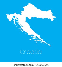 A Map of the country of Croatia