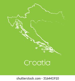 A Map of the country of Croatia