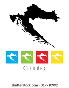 A Map of the country of Croatia
