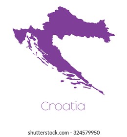 A Map of the country of Croatia
