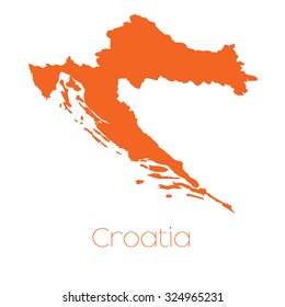 A Map of the country of Croatia