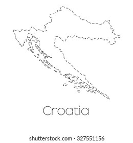 A Map of the country of Croatia