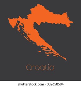 A Map of the country of Croatia