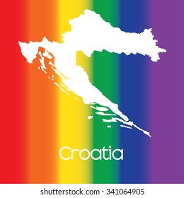 A Map of the country of Croatia