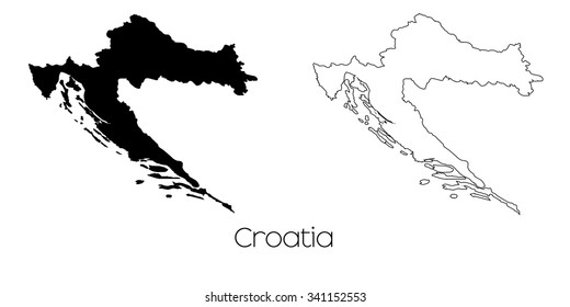 A Map of the country of Croatia