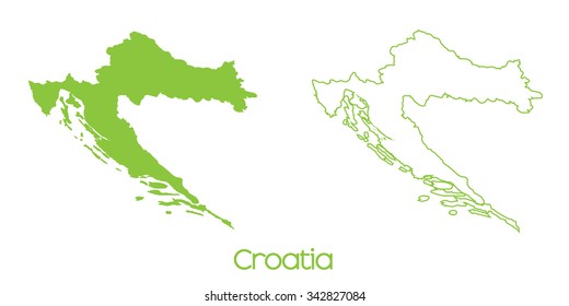 A Map of the country of Croatia