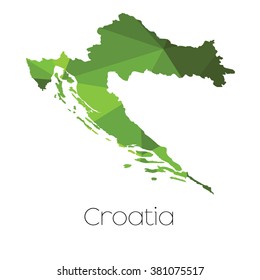 A Map of the country of Croatia