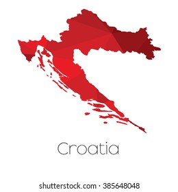 A Map of the country of Croatia
