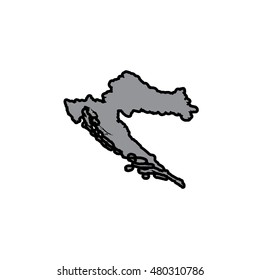 A Map of the country of Croatia