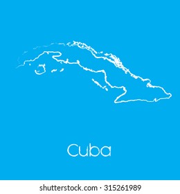 A Map of the country of Cuba