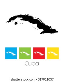 A Map of the country of Cuba