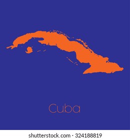 A Map of the country of Cuba