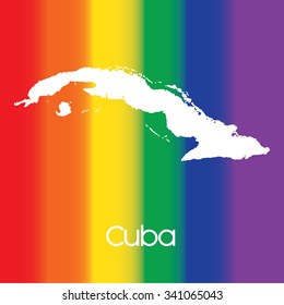 A Map of the country of Cuba