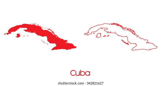A Map of the country of Cuba