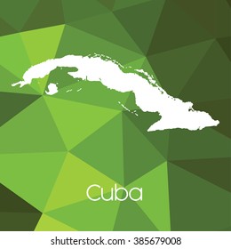 A Map of the country of Cuba