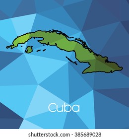 A Map of the country of Cuba