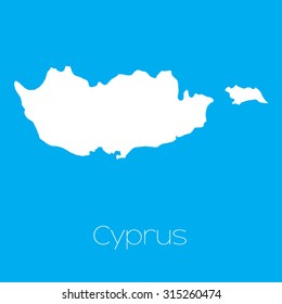 A Map of the country of Cyprus