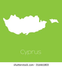 A Map of the country of Cyprus