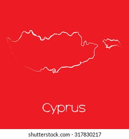 A Map of the country of Cyprus