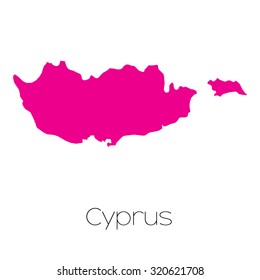 A Map of the country of Cyprus