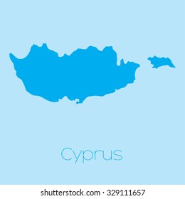 A Map of the country of Cyprus