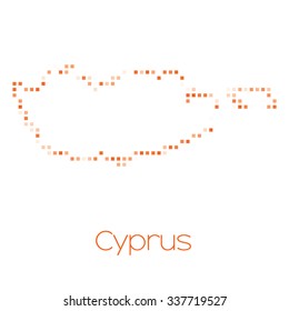 A Map of the country of Cyprus