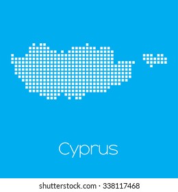 A Map of the country of Cyprus