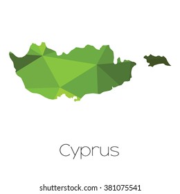 A Map of the country of Cyprus