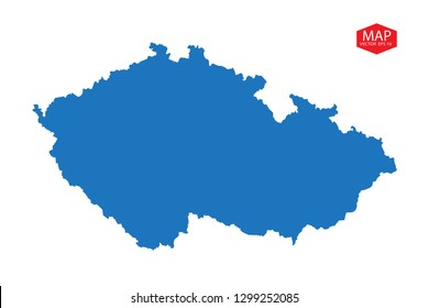 A Map of the country of Czech Republic,High detailed blue vector map - Czech, Czech Republic country map,border. - Vector